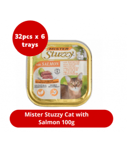 Buy 5 & Get 1 Free! Mister Stuzzy Cat with Salmon 100g - 5 + 1 Tray Combo