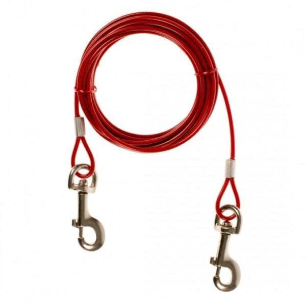 Duvo Dog Tie out Cable Lightweight Red 4.5m