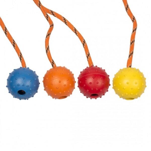 Duvo Rubber Dental Ball With Rope Mix Mixed Colors 33cm