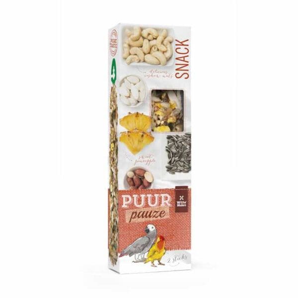 Witte Molen Puur Pauze Sticks With Pineapple & Peanut For Parrots 140g